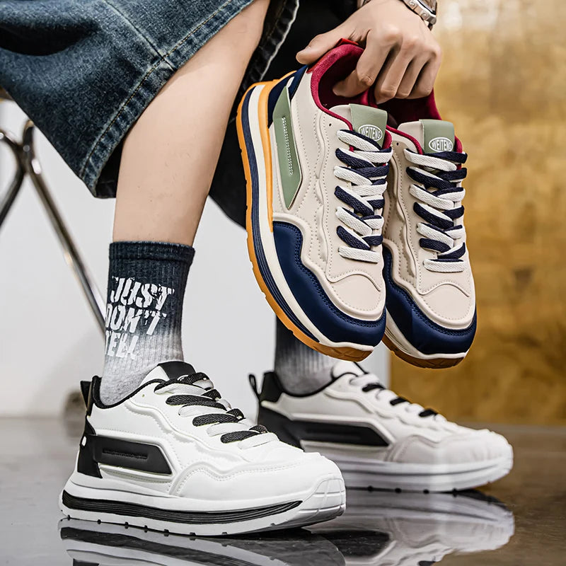 Zapatillas de moda para hombre 2025: calzado cómodo, transpirable y casual para correr, entrenar y actividades al aire libre, con suela suave.