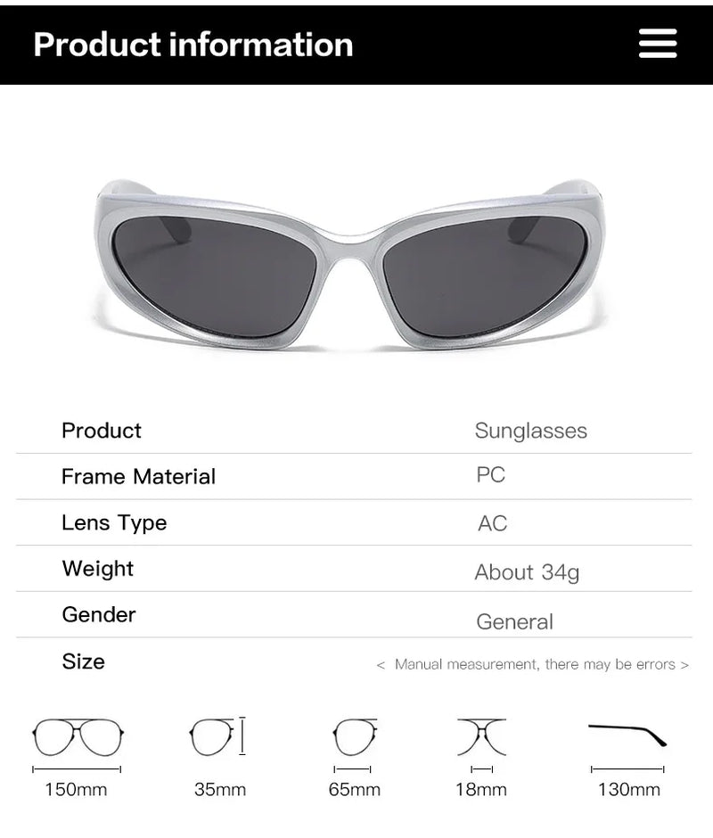 Popular Women'S Sunglasses 2023 Punk Sunglasses Unique Sports Sun Glasses Men UV400 Goggle Shades Mirror Colorful Y2K Eyewear