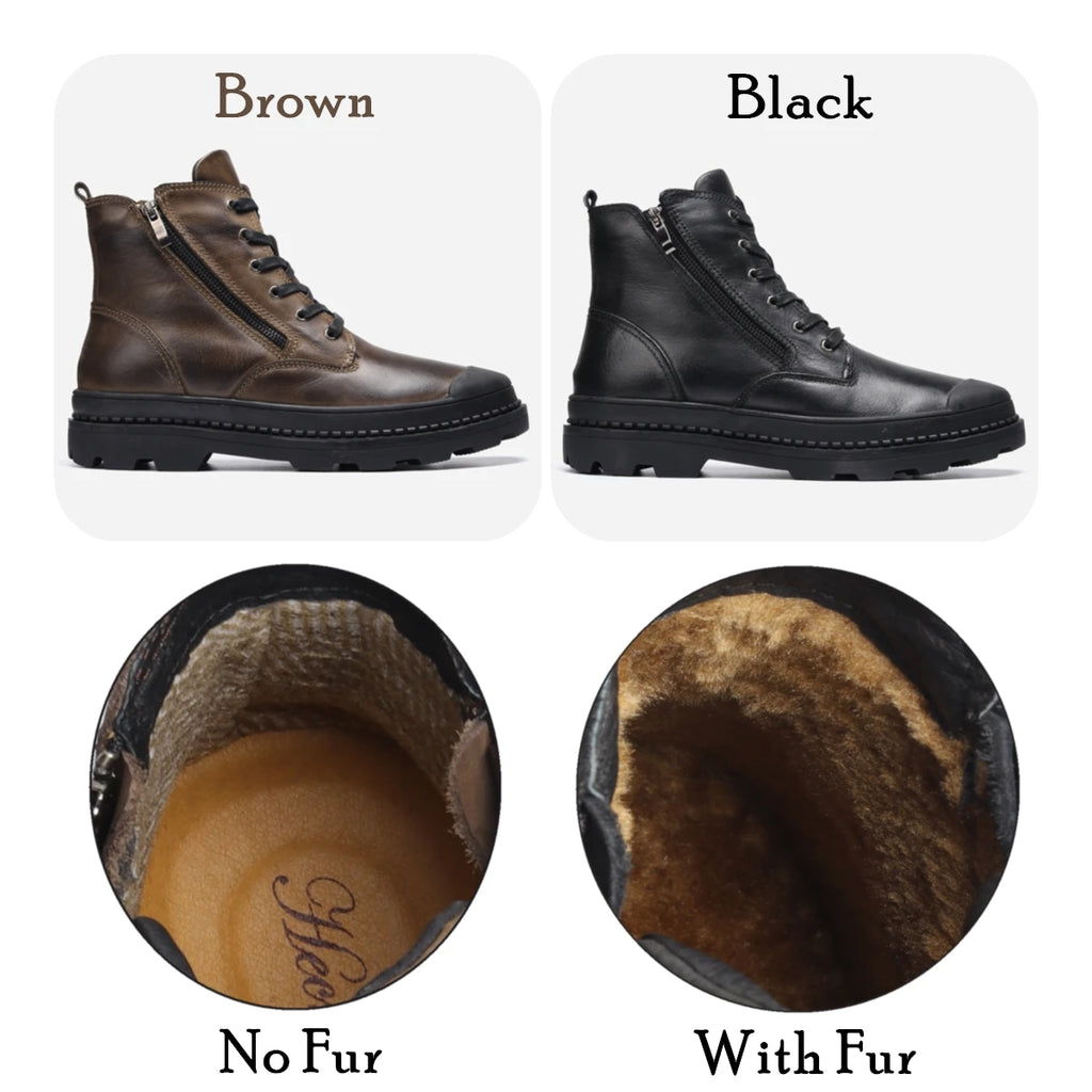 Natural Cow Leather Men Boots Top Quality Handmade Retro Men Boots Genuine Leather Men Boots #CX9550