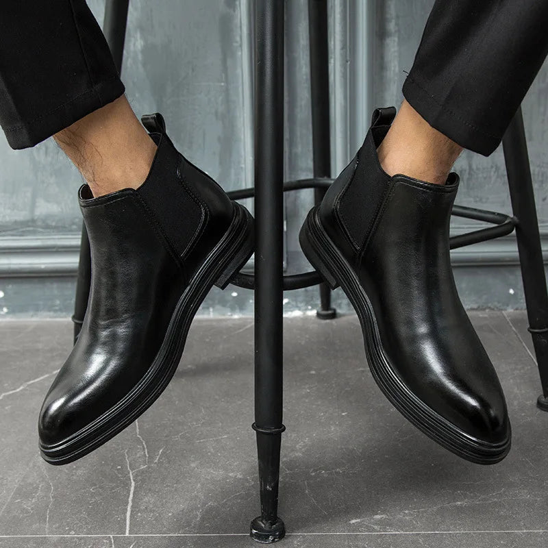 Winter Chelsea Boots Men Leather Shoes Men Ankle Boots Fashion Brand Autumn Winter Male Footwear 2019 Fgb5