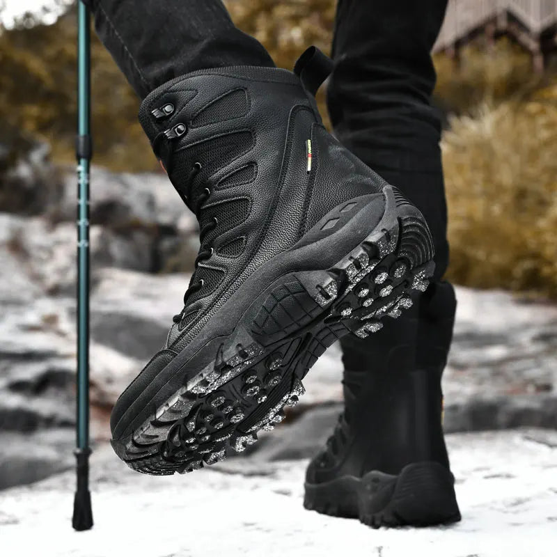Winter Boots Women Quality PU round Toe Fashion Mid-Calf Motorcycle Boots Warm Plush Platform Shoes Zapatos Para Mujer