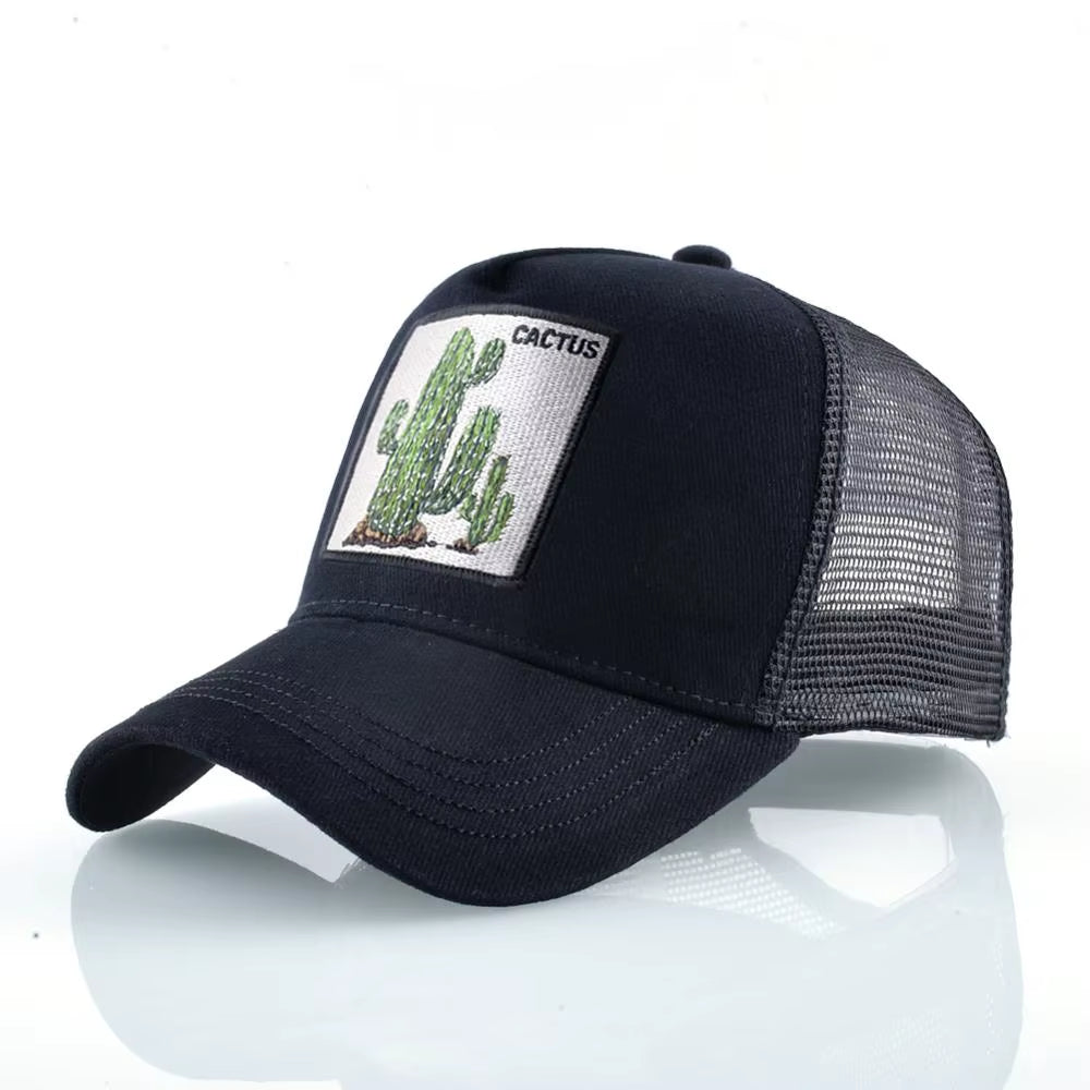 Fashion Animals Embroidery Baseball Caps Men Women Snapback Hip Hop Hat Summer Breathable Mesh Sun Gorras Unisex Streetwear Bone