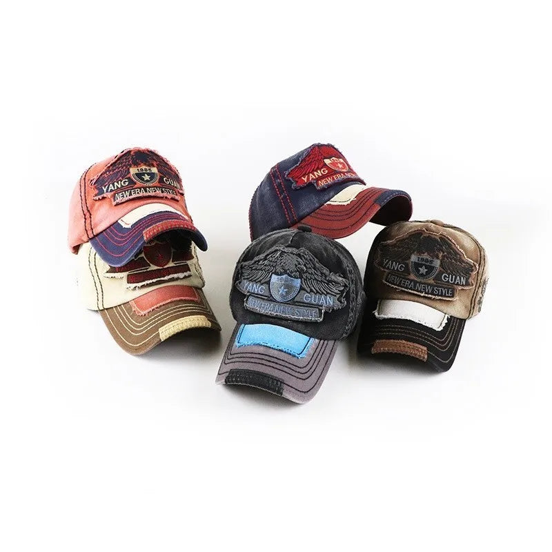 Men'S Retro Washed Baseball Cap Fitted Cap Snapback Hat for Men Bone Women Gorras Casual Casquette Letter Black Cap