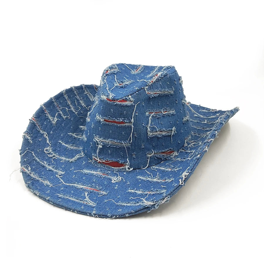 Sombrero vaquero de mezclilla y estilo pescador para hombre y mujer; sombrero de verano para exteriores y playa con protección solar.