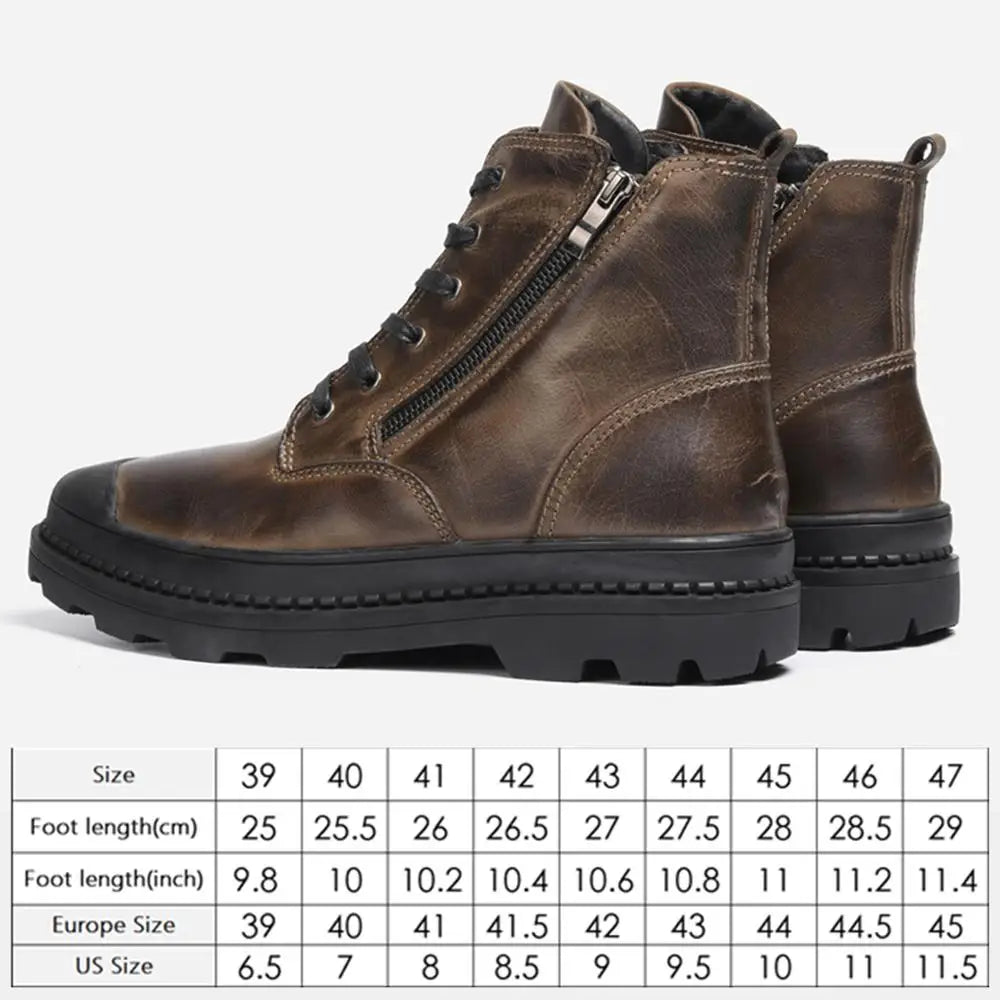 Natural Cow Leather Men Boots Top Quality Handmade Retro Men Boots Genuine Leather Men Boots #CX9550