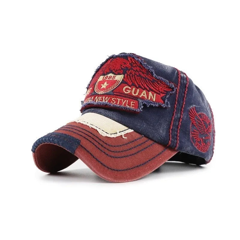 Men'S Retro Washed Baseball Cap Fitted Cap Snapback Hat for Men Bone Women Gorras Casual Casquette Letter Black Cap