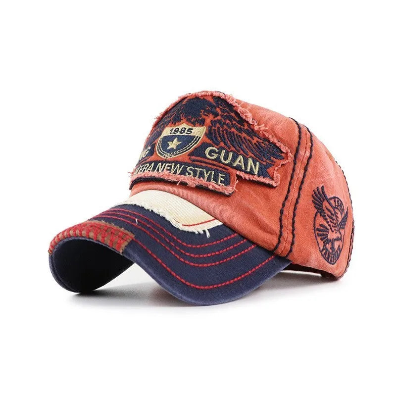 Men'S Retro Washed Baseball Cap Fitted Cap Snapback Hat for Men Bone Women Gorras Casual Casquette Letter Black Cap