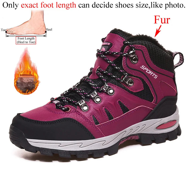 Winter Woman Ankle Outdoor Mountain Leather Hiking Shoes Boots Women Trekking Sneakers Tracking Camping Tourism Treking Trecking