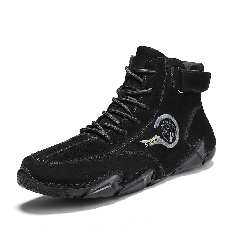 Big Size Men'S Boots Breathable Men'S Genuine Leather Boots Soft Sole Comfortable Men'S Ankle Boots Outdoor Men'S Casual Shoes