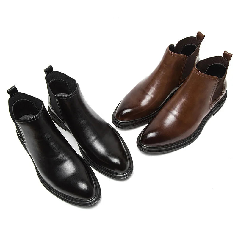 Winter Chelsea Boots Men Leather Shoes Men Ankle Boots Fashion Brand Autumn Winter Male Footwear 2019 Fgb5