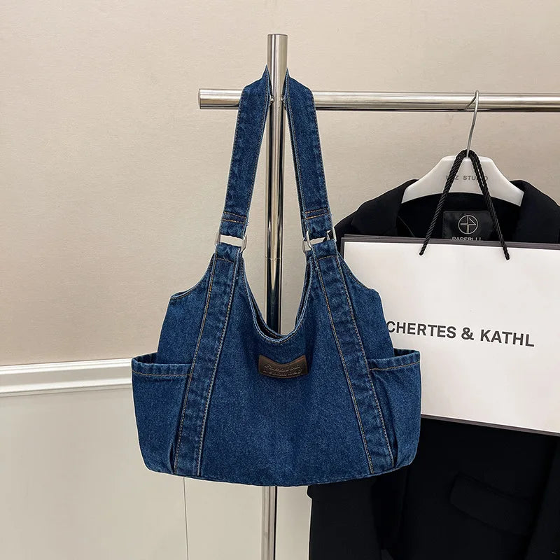 Cowboy Canvas Tote Bag for Women Shoulder Bags Shopping Bag Class Bags for Girl Casual Fashion Designer Bag Bolso Marca Lujo Sac