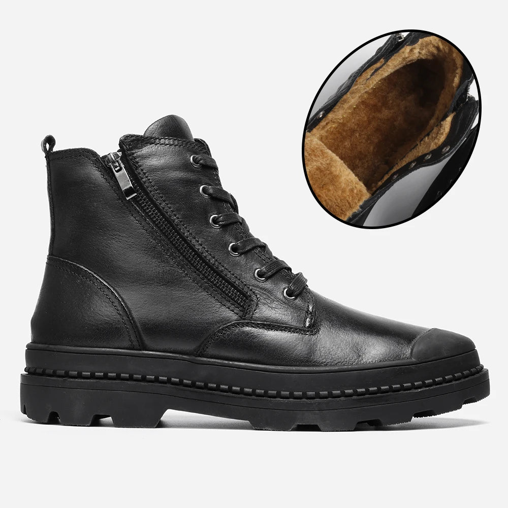 Natural Cow Leather Men Boots Top Quality Handmade Retro Men Boots Genuine Leather Men Boots #CX9550