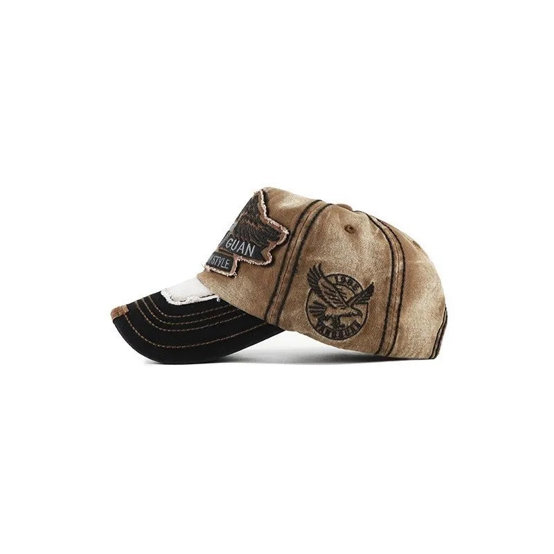 Men'S Retro Washed Baseball Cap Fitted Cap Snapback Hat for Men Bone Women Gorras Casual Casquette Letter Black Cap