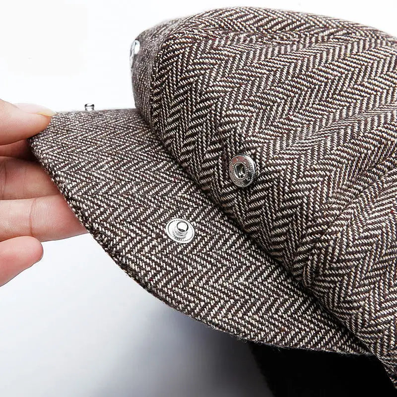 Unisex Autumn Winter Newsboy Caps Men and Women Warm Tweed Octagonal Hat for Male Detective Hats Retro Flat Caps Chapeau