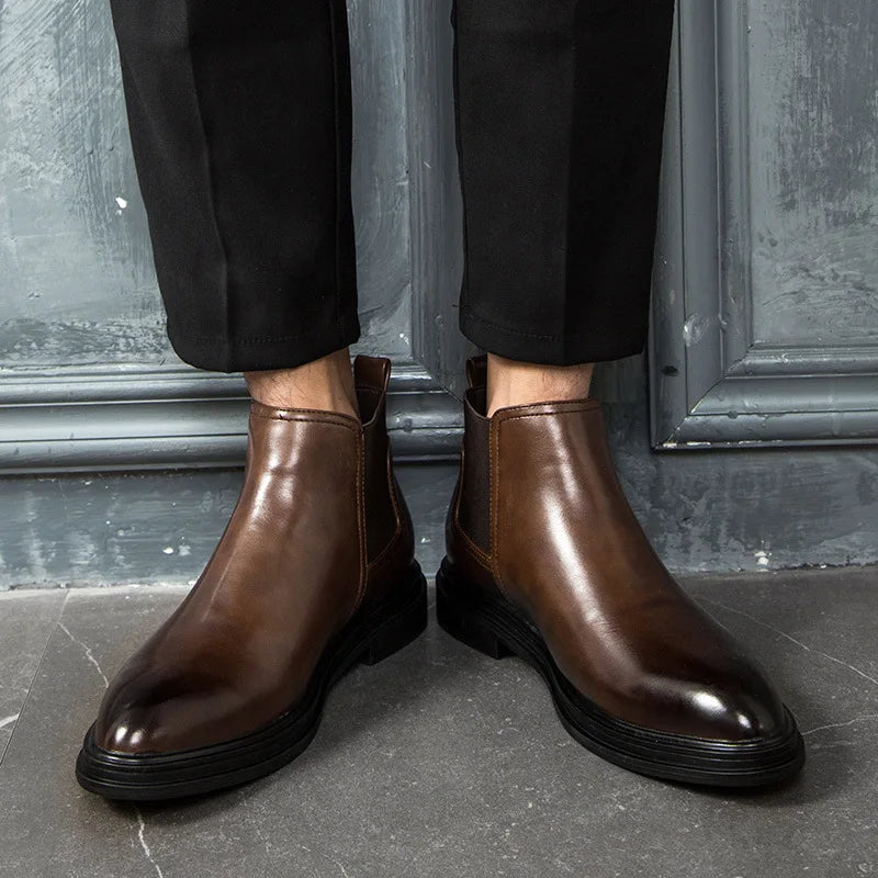 Winter Chelsea Boots Men Leather Shoes Men Ankle Boots Fashion Brand Autumn Winter Male Footwear 2019 Fgb5