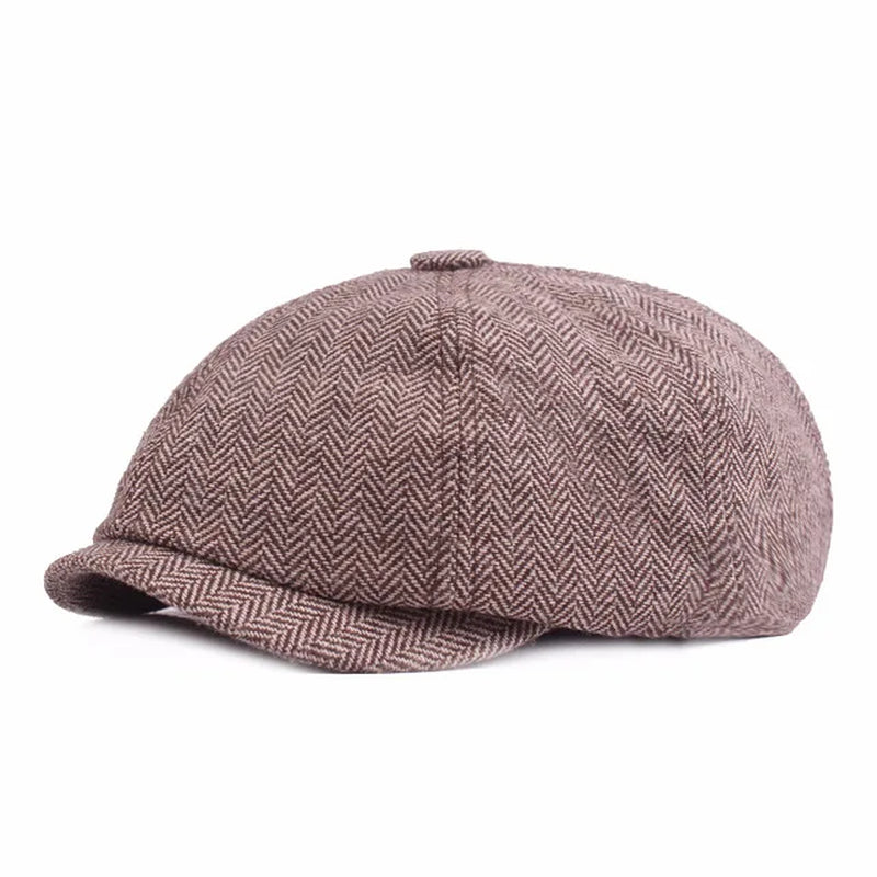 Wool Caps Men Herringbone Flat Caps Gatsby Cap Woolen Driving Hats Vintage Inspired Hat Winter Peaky Blinders