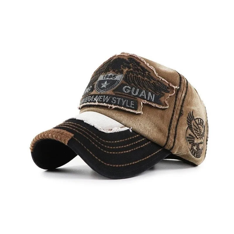 Men'S Retro Washed Baseball Cap Fitted Cap Snapback Hat for Men Bone Women Gorras Casual Casquette Letter Black Cap