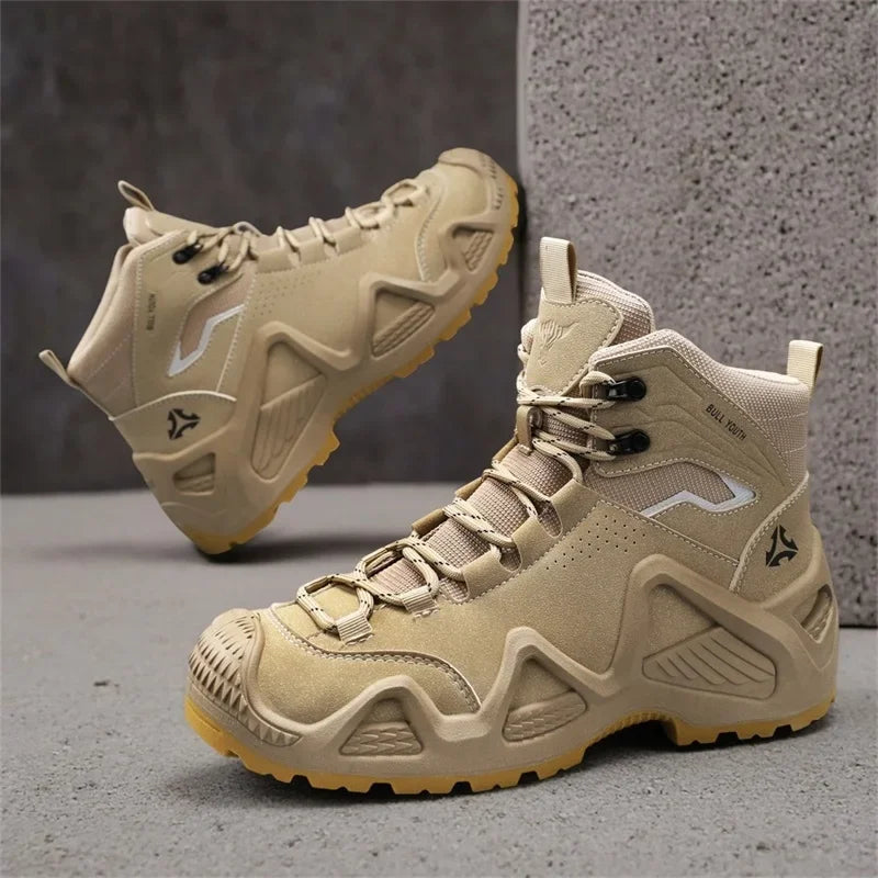 Botas tácticas para hombre con correas para entrenamiento de combate; impermeables, transpirables y multifuncionales (ideales para senderismo y motociclismo).