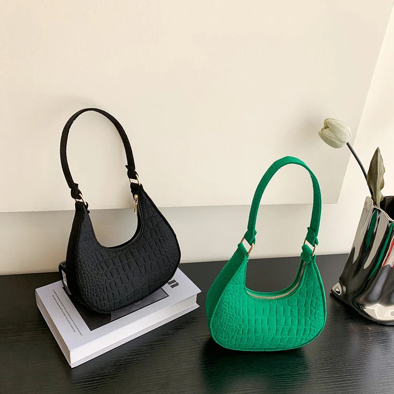 (.) Women Top-handle Bags Autumn Winter Fashion Bag New Fashion Shoulder Bag Portable Women's Bag Bolso Mujer Handbags Felt