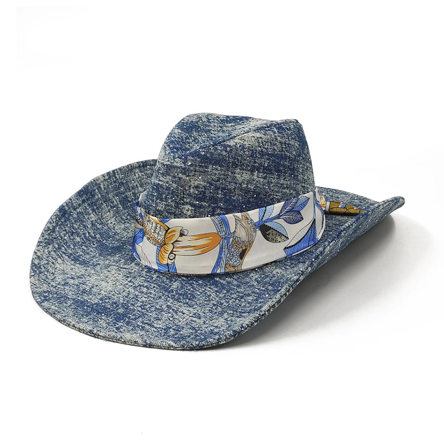 Sombrero vaquero de mezclilla y estilo pescador para hombre y mujer; sombrero de verano para exteriores y playa con protección solar.