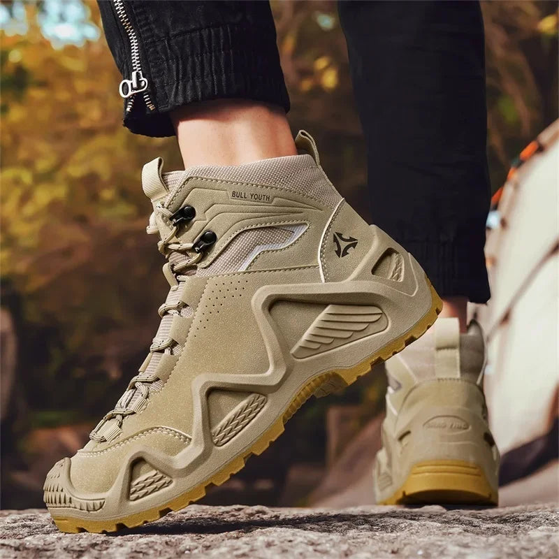 Botas tácticas para hombre con correas para entrenamiento de combate; impermeables, transpirables y multifuncionales (ideales para senderismo y motociclismo).