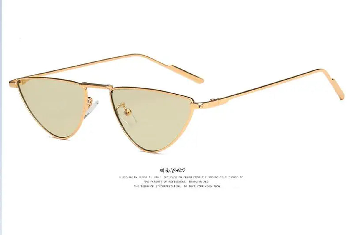 Cat Eye Sunglasses Luxury Brand Design Women Metal Triangle Sun Glasses Fashion Lady Shades UV400 Eyewear Oculos Gafas De Sol