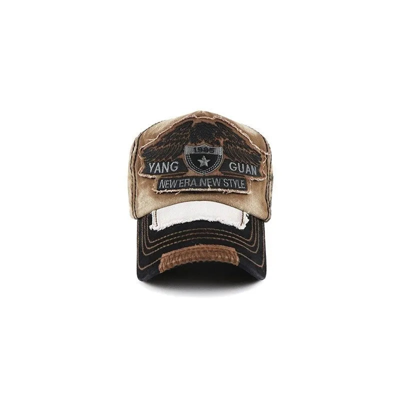 Men'S Retro Washed Baseball Cap Fitted Cap Snapback Hat for Men Bone Women Gorras Casual Casquette Letter Black Cap