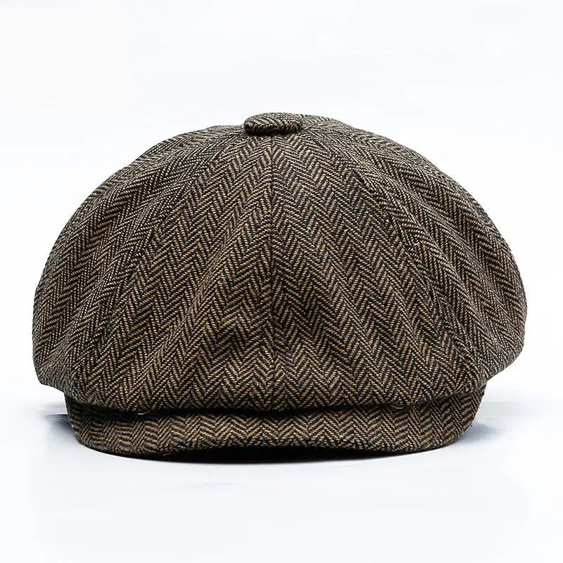 Unisex Autumn Winter Newsboy Caps Men and Women Warm Tweed Octagonal Hat for Male Detective Hats Retro Flat Caps Chapeau