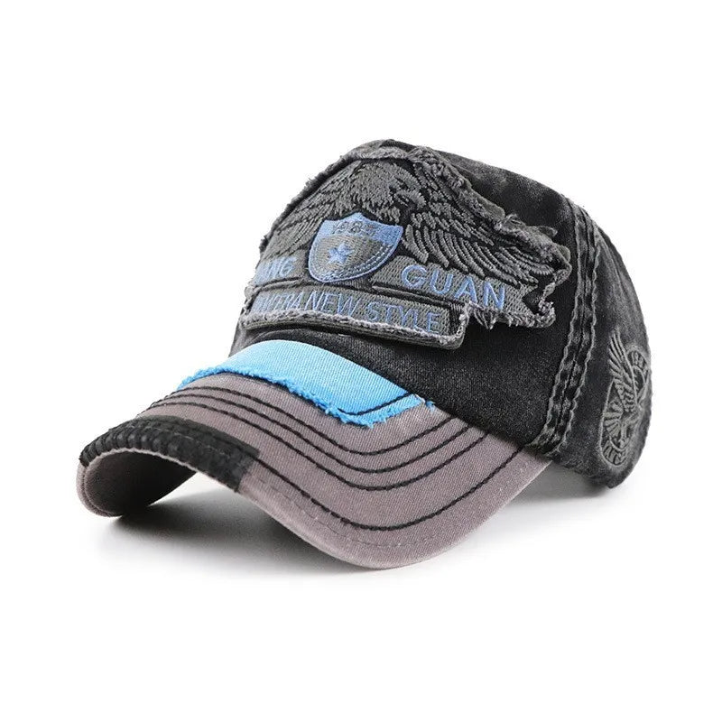 Men'S Retro Washed Baseball Cap Fitted Cap Snapback Hat for Men Bone Women Gorras Casual Casquette Letter Black Cap