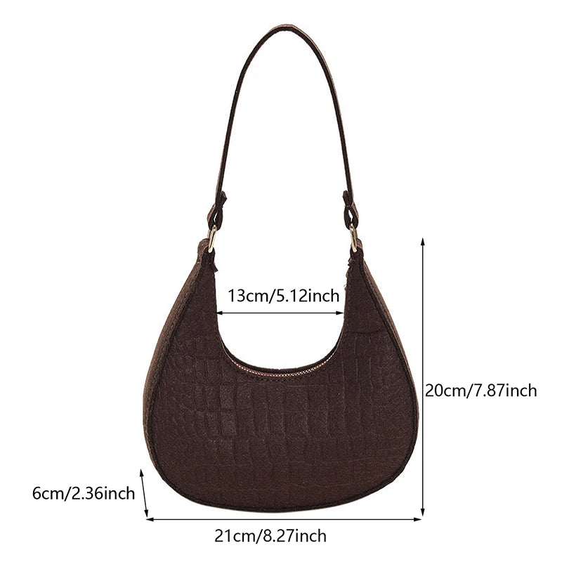 (.) Women Top-handle Bags Autumn Winter Fashion Bag New Fashion Shoulder Bag Portable Women's Bag Bolso Mujer Handbags Felt