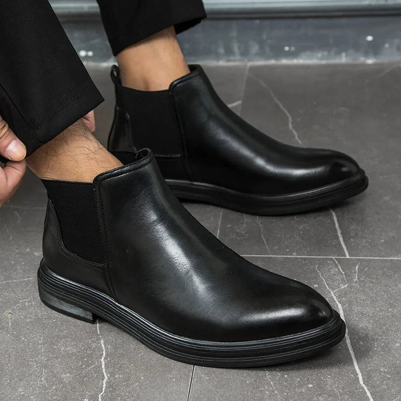 Winter Chelsea Boots Men Leather Shoes Men Ankle Boots Fashion Brand Autumn Winter Male Footwear 2019 Fgb5