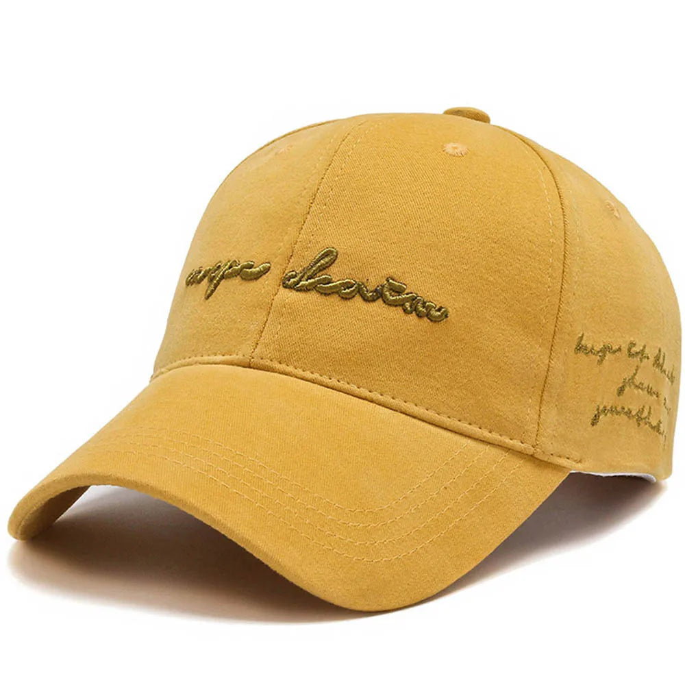 Vintage Orange Yellow 3D Letter Embroidery Baseball Caps for Men Korean Style Women Hat Street Trucker Cap Casquette Homme